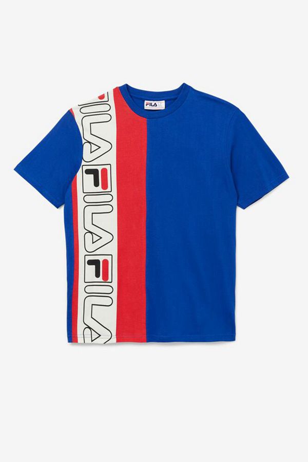 Fila Dixon Men's Tee - Blue/Red,NZ 216-24583